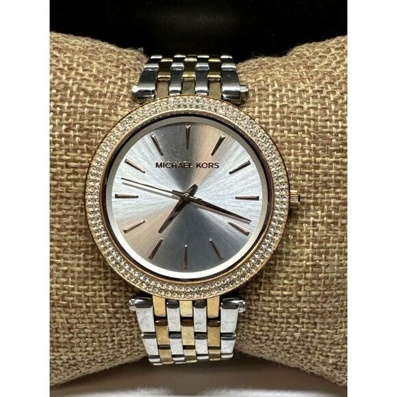 Michael Kors Darci MK3203 Women's Tri-Tone Analog Dial Quartz Wrist Watch JNA241 - Picture 1 of 11